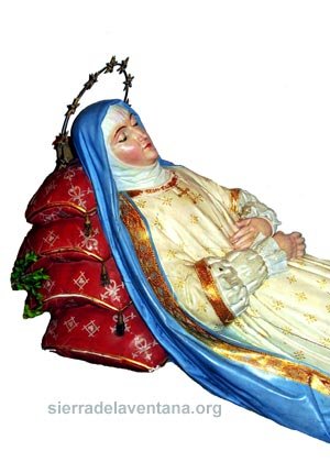 Virgen Nuestra señora del tránsito o dormida en Saldungaray