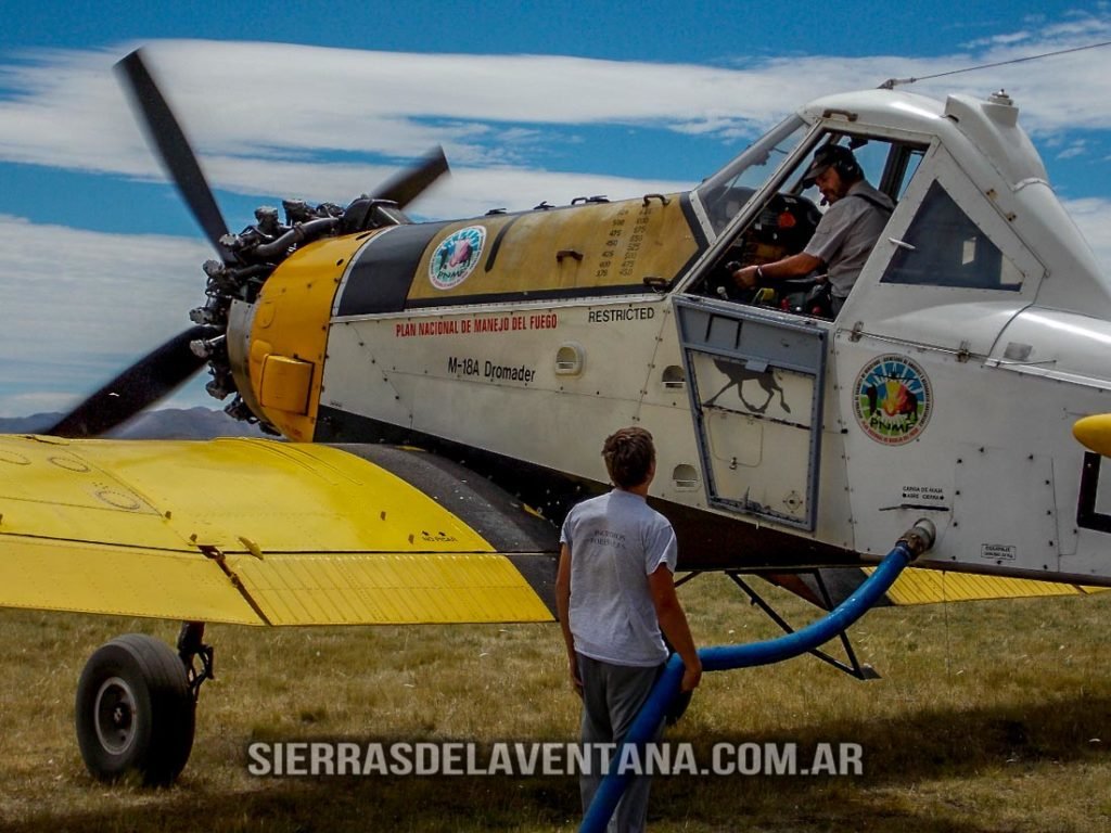 Incendio sobre las Sierras de la Ventana